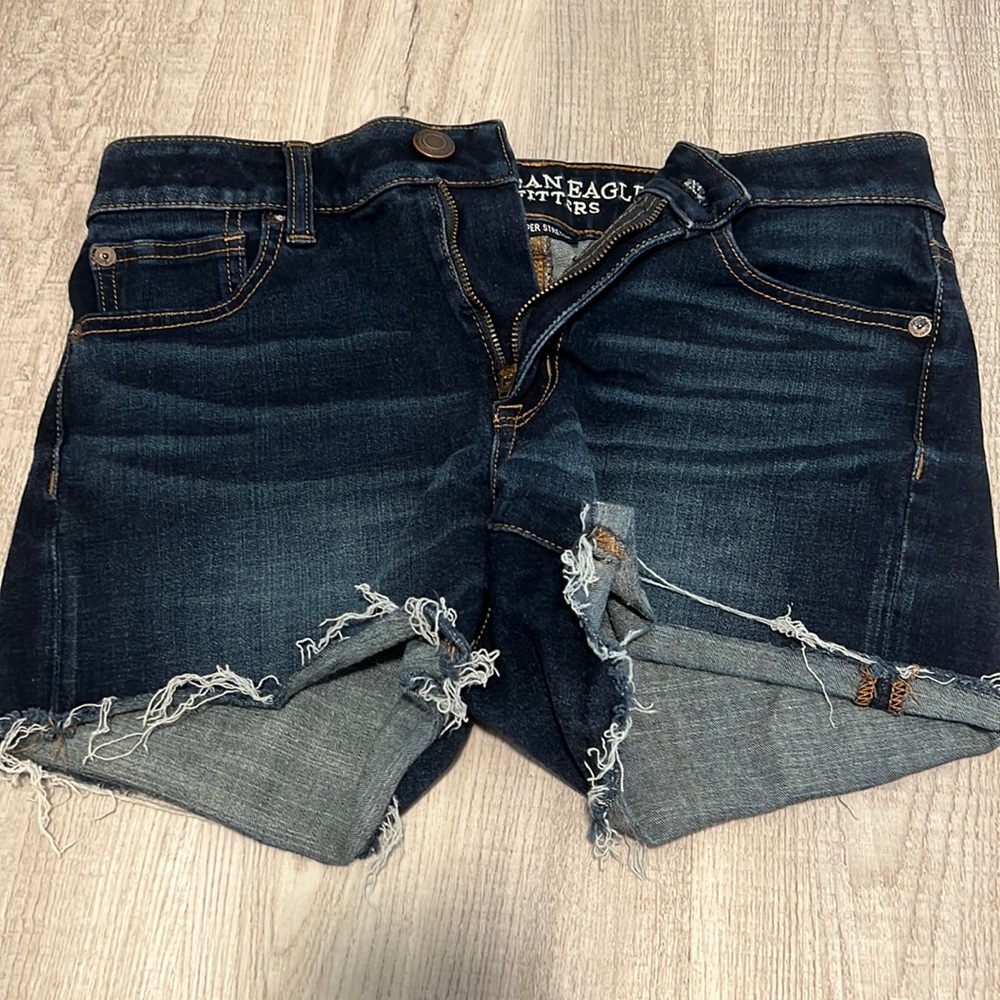Dark wash jean shorts